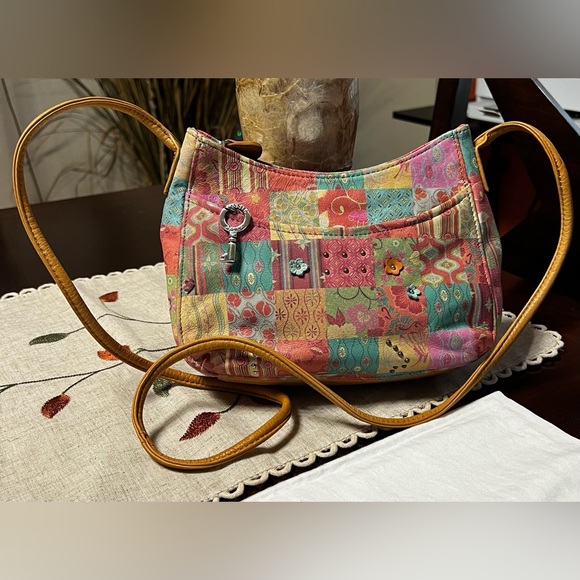 Fossil Handbags - Fossil Pink and Blue Shoulder Bag with Whimsical Design